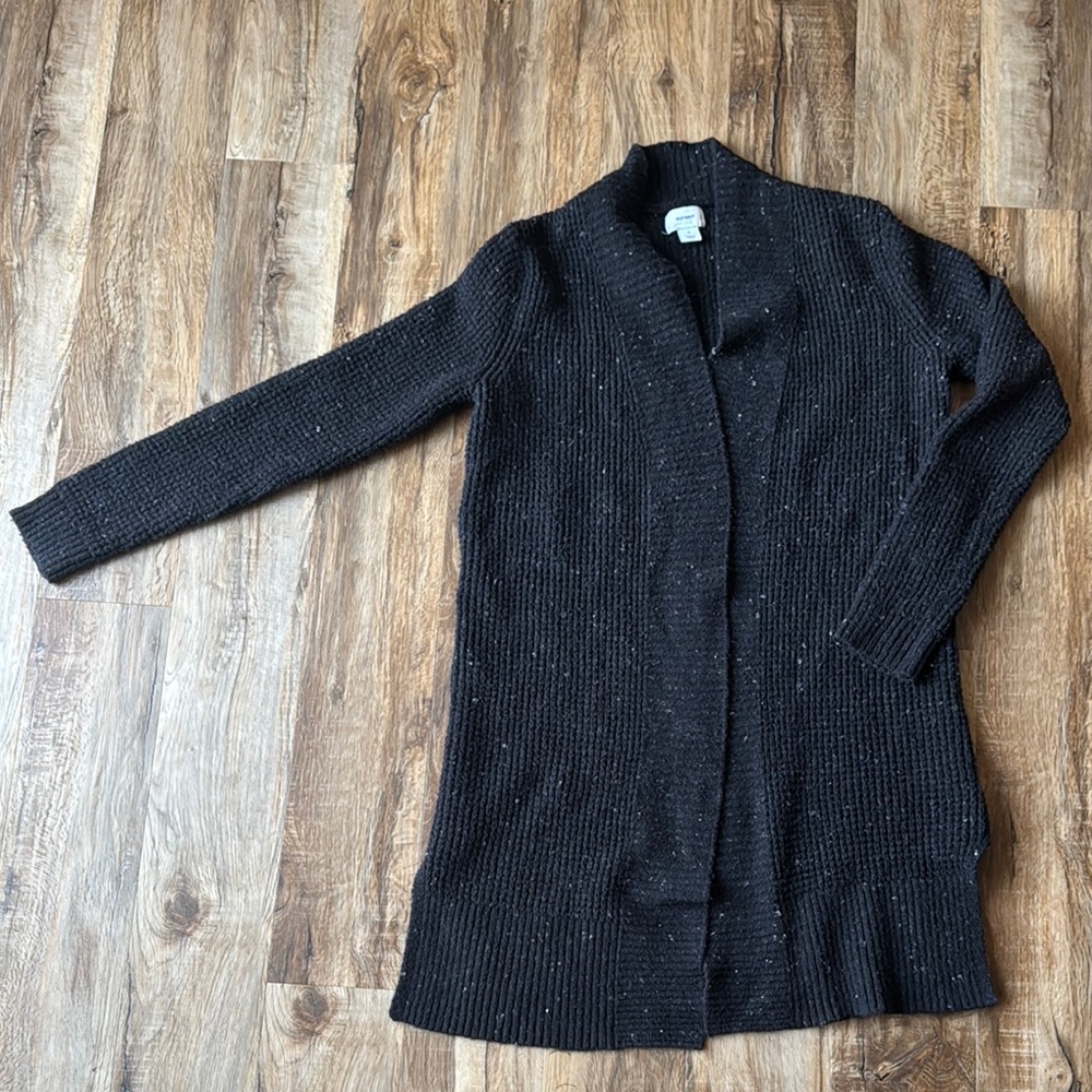 Old Navy Women's Black Confetti Dot Knit Sweater Cardigan